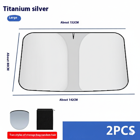 Retractable Windshield Sunshade  Foldable Car Sun Visor, UV/Heat Block, Portable Storage