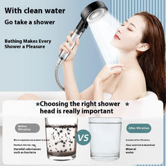 5-Mode High-Pressure Shower Head with Filter - Adjustable Massage Spray & Water Filtration for a Spa-Like Shower