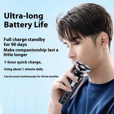 Digital Display Electric Shaver for Men  3D Floating Heads, USB Rechargeable, Smart LCD
