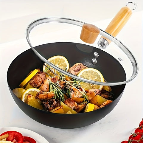 18 cm / 24 cm Nonstick Pan Set with Wooden Handles — All‑Stovetop, Heat Resistant, Stir Fry & Everyday Cooking