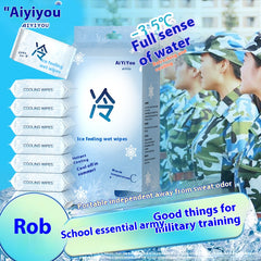 Portable & Cooling Wet Wipes, Mini Single-Use Tissues, Refreshing & Menthol Scent, 64-Count Family Pack.