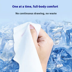 Portable & Cooling Wet Wipes, Mini Single-Use Tissues, Refreshing & Menthol Scent, 64-Count Family Pack.