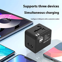 Multi-Function Travel Plug Adapter - All-in-One Universal Power Socket with USB-C Fast Charging, for 150+ Countries
