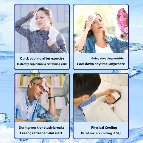 Portable Cooling Wet Wipes Mini Single Use Tissues, Refreshing Menthol Scent, 64 Counts Family Pack