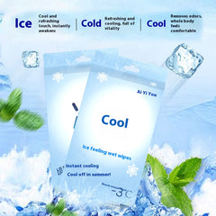 Portable & Cooling Wet Wipes, Mini Single-Use Tissues, Refreshing & Menthol Scent, 64-Count Family Pack.