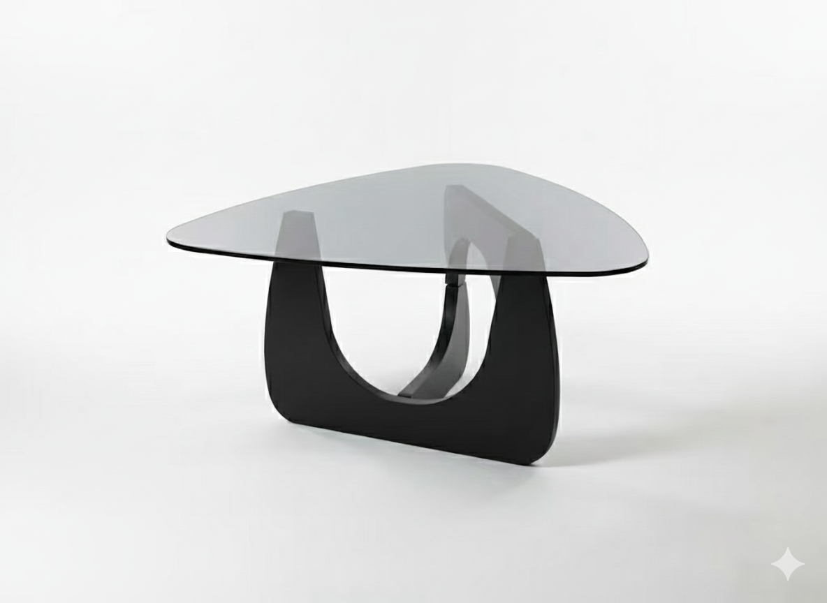 Modern Round Glass Coffee Table – Large 92×65×40 cm Center Table with Sleek Sturdy Base for Living Room, Home or Office