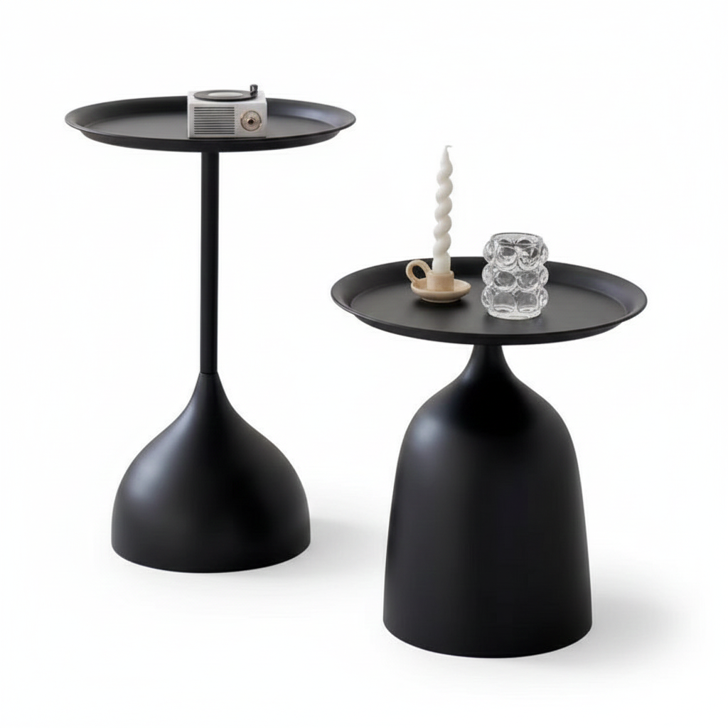 Nesting Tables Set of 2 – Modern Stacking Coffee Table Set with Space-Saving Design & Sturdy Metal Frame, Stylish Couch End Tables for Living Room, Bedroom or Home