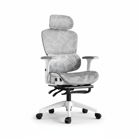 Ultimate Ergonomic Desk Chair – 4‑Way Lumbar Support, 6‑Way Headrest, 3D Seat Cushion & Footrest, High‑Back Mesh for Home Office