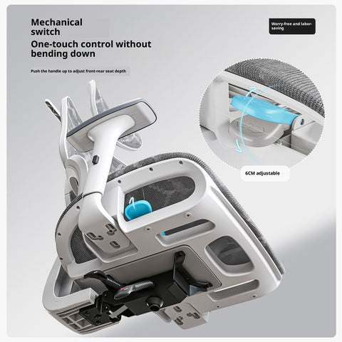 Ultimate Ergonomic Desk Chair – 4‑Way Lumbar Support, 6‑Way Headrest, 3D Seat Cushion & Footrest, High‑Back Mesh for Home Office