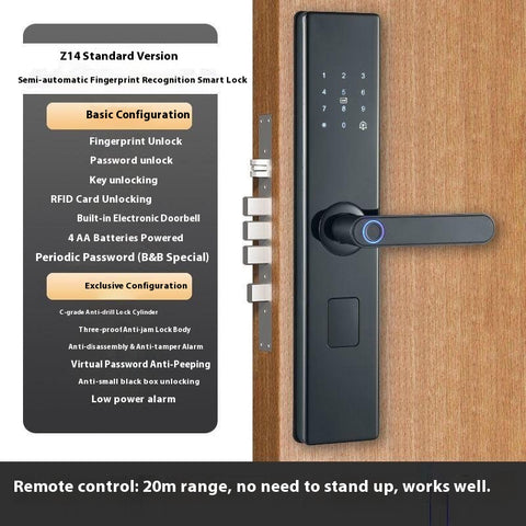 Fingerprint Smart Door Lock Semi Automatic Auto Lock, Keypad/App Access, Anti Tamper