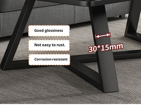 Modern Coffee Table with Black Marble-Like Top – Compact Space-Saving Design, Sturdy Metal Frame, Easy Assembly for Small Apartments & Living Rooms