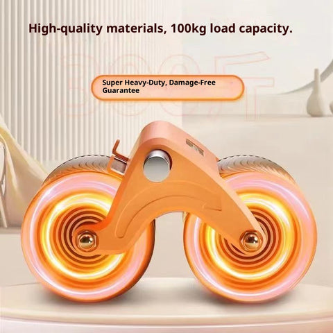 Adjustable Ab Roller Wheel with Elbow Support & Phone Holder – Double-Wheel Stability, Non-Slip Grip, Portable Core Trainer for Abs, Arms & Back (Blue / Pink)