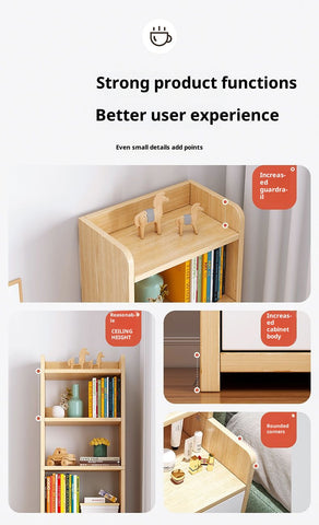 Simple Bedside Table with Open Shelves & Drawers – White or Yellow, Odorless Friendly Design for Small Cream-Colored Bedrooms, Kids & Adults