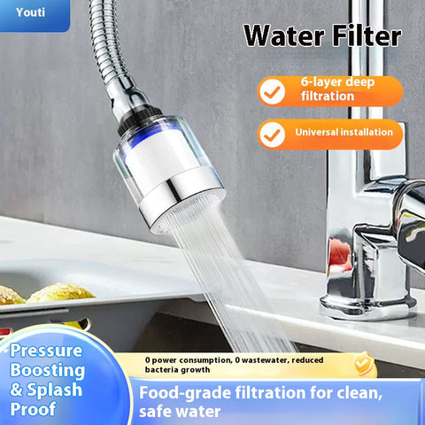 360° Swivel Anti Splash Faucet Aerator High Pressure, Water Saving Nozzle for Kitchen & Bathroom