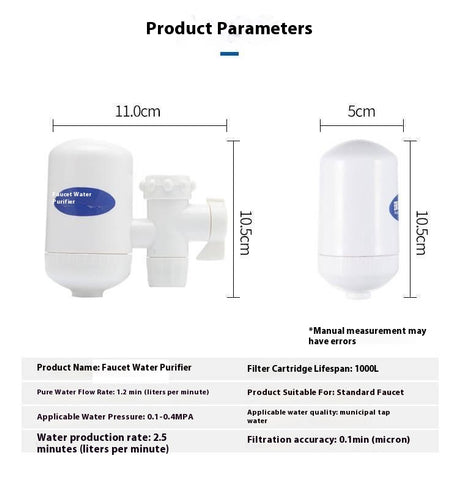 Household Faucet Water Purifier  Multi Stage Filtration for Clean, Great Tasting Drinking Water