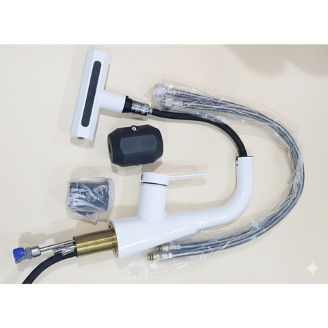 Luxury 3‑Way Waterfall Bathroom Faucet – Triple‑Mode Hot & Cold Single‑Handle Mixer Tap, Deck‑Mount Basin Sink Faucet with G1/2 Inlet & 60 cm Hose, Modern Matte Black Vanity Tap