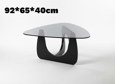 Modern Round Glass Coffee Table – Large 92×65×40 cm Center Table with Sleek Sturdy Base for Living Room, Home or Office