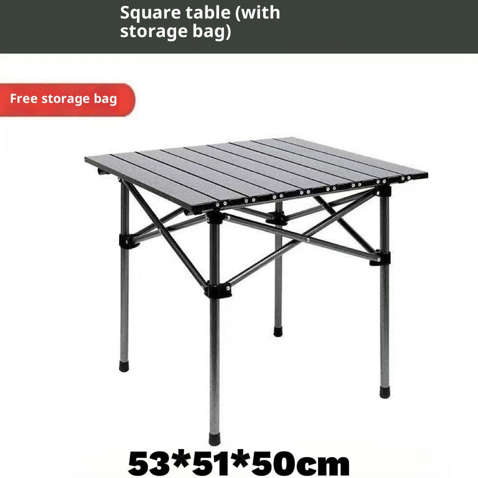 Compact Folding Camping & Picnic Table – Lightweight Portable Utility Table with Handbag-Style Fold, Quick-Assembly Design for Indoor/Outdoor BBQs, Parties & Tailgates (Black & White)