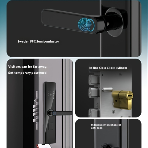 Fingerprint Smart Door Lock Semi Automatic Auto Lock, Keypad/App Access, Anti Tamper