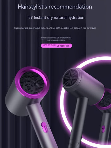 Professional Ionic Hair Dryer  High Speed Brushless, Lightweight & Quiet with Negative Ion Technology