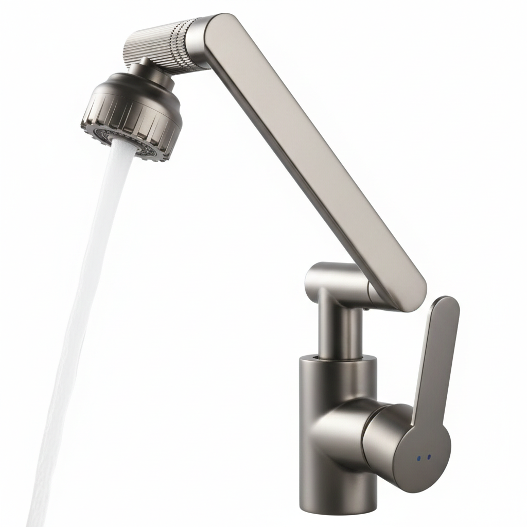 Cat Robotic Arm Bathroom Faucet (1pc) – 360° Rotating Washbasin/Bathtub Tap, Single‑Handle Hot & Cold Mixer, Plastic Shell + Metal Body, Easy Install (Modern Design)