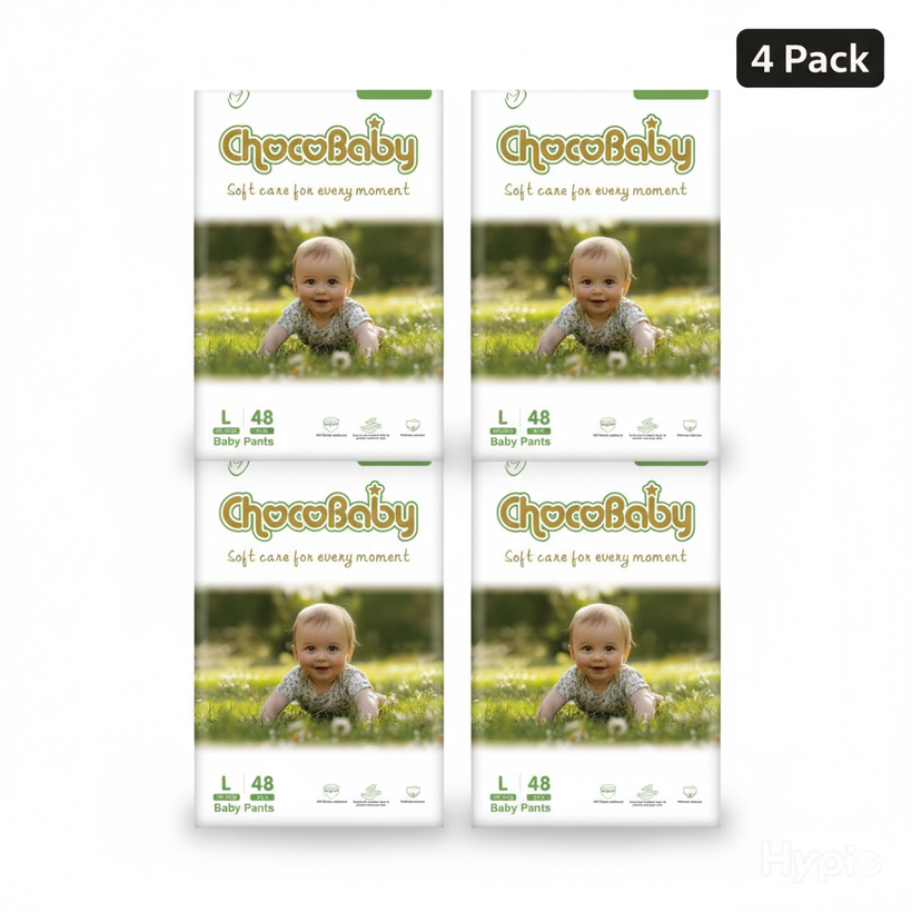 4 Packs Ultra Absorbent Baby Diapers Triple Leak Guard & Soft