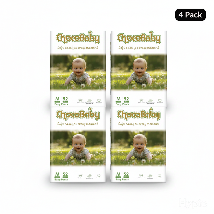 4 Packs Ultra Absorbent Baby Diapers Triple Leak Guard & Soft