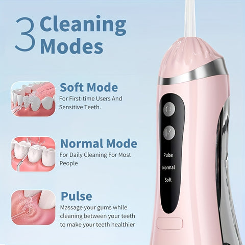 Portable Cordless Water Flosser 3 Modes Oral Irrigator for Teeth & Gums, Travel & Home Use