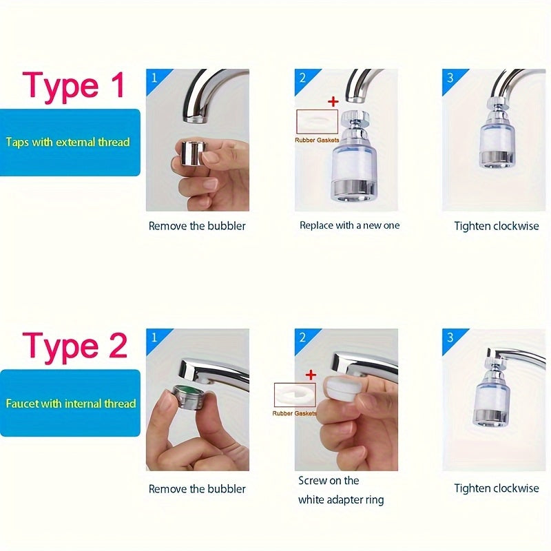 360° Swivel Anti Splash Faucet Aerator High Pressure