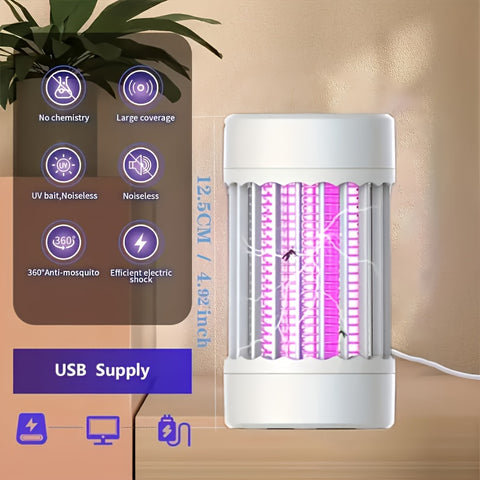 Portable USB Rechargeable Mosquito Zapper  Silent UV LED Bug Killer for Indoor/Outdoor