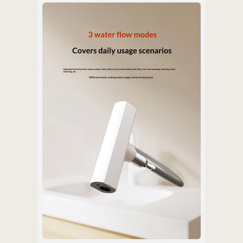 Luxury 3‑Way Waterfall Bathroom Faucet – Triple‑Mode Hot & Cold Single‑Handle Mixer Tap, Deck‑Mount Basin Sink Faucet with G1/2 Inlet & 60 cm Hose, Modern Matte Black Vanity Tap