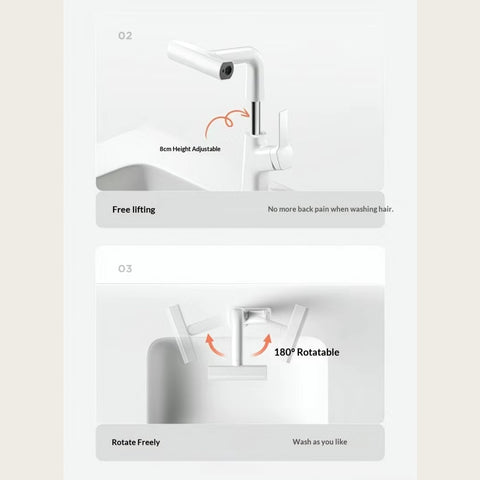 Luxury 3‑Way Waterfall Bathroom Faucet – Triple‑Mode Hot & Cold Single‑Handle Mixer Tap, Deck‑Mount Basin Sink Faucet with G1/2 Inlet & 60 cm Hose, Modern Matte Black Vanity Tap