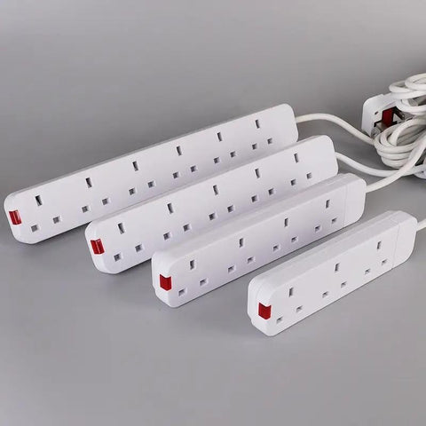 4‑Way UK Extension Lead, 1.8 m  13A 250V, Wall‑Mountable