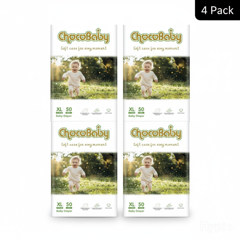 4 Packs Ultra Absorbent Baby Diapers Triple Leak Guard & Soft