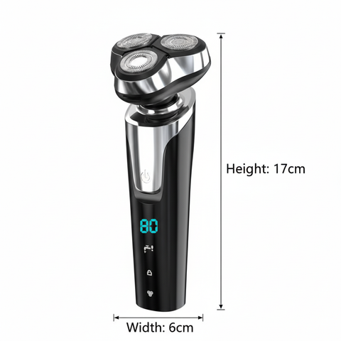 Digital Display Electric Shaver for Men  3D Floating Heads, USB Rechargeable, Smart LCD