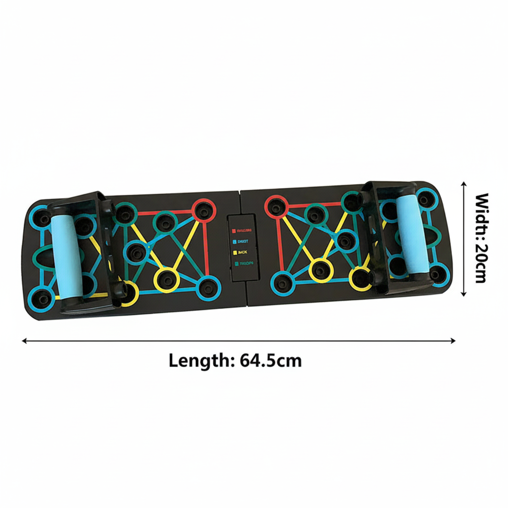 Multi Function Push Up Board  Color Coded System, Portable Home Gym with Ergonomic Handles