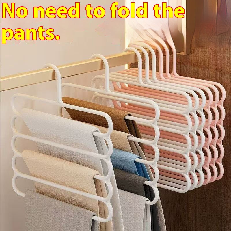 Heavy Duty 5 Tier Pants Hangers Non Slip Plastic