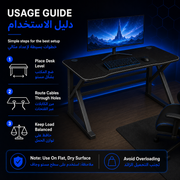 Large Modern Black Computer Gaming Desk - 10 usage guide