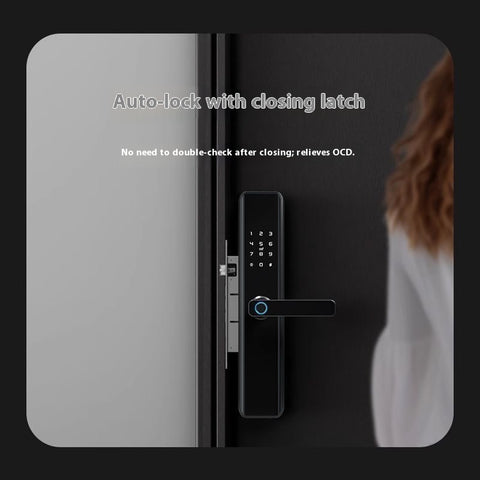 Fingerprint Smart Door Lock Semi Automatic Auto Lock, Keypad/App Access, Anti Tamper