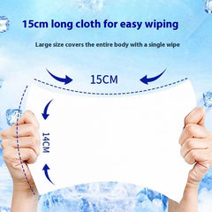 Portable & Cooling Wet Wipes, Mini Single-Use Tissues, Refreshing & Menthol Scent, 64-Count Family Pack.