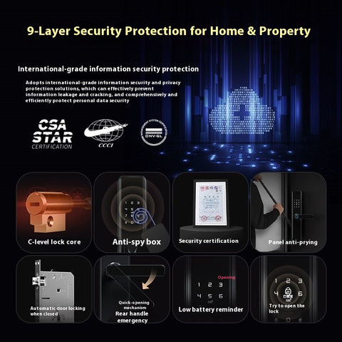 Fingerprint Smart Door Lock Semi Automatic Auto Lock, Keypad/App Access, Anti Tamper