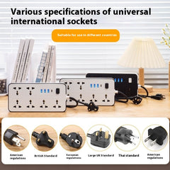 6-Outlet UK Power Strip with Surge Protector - 3 USB Ports, 1.8M Cord, Multi-Socket Extension Cord