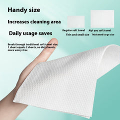 Extra-Large Disposable Facial Towels, Hanging Design & Lint-Free, Pure Cotton for Makeup Removal, 150-Count Ultra-Large Pack.