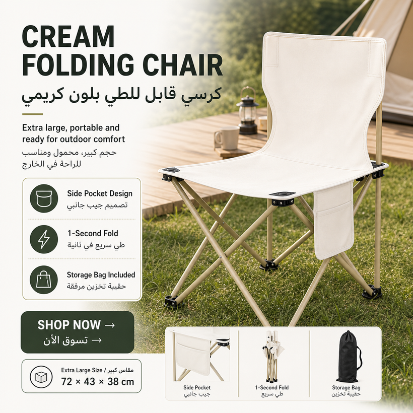 Heavy-Duty Folding Fishing & Camping Chair - 01 hero pagegen