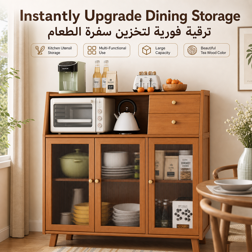 Modern Kitchen Sideboard & Wall-Mounted Storage Cabinet - 02 lifestyle pagegen
