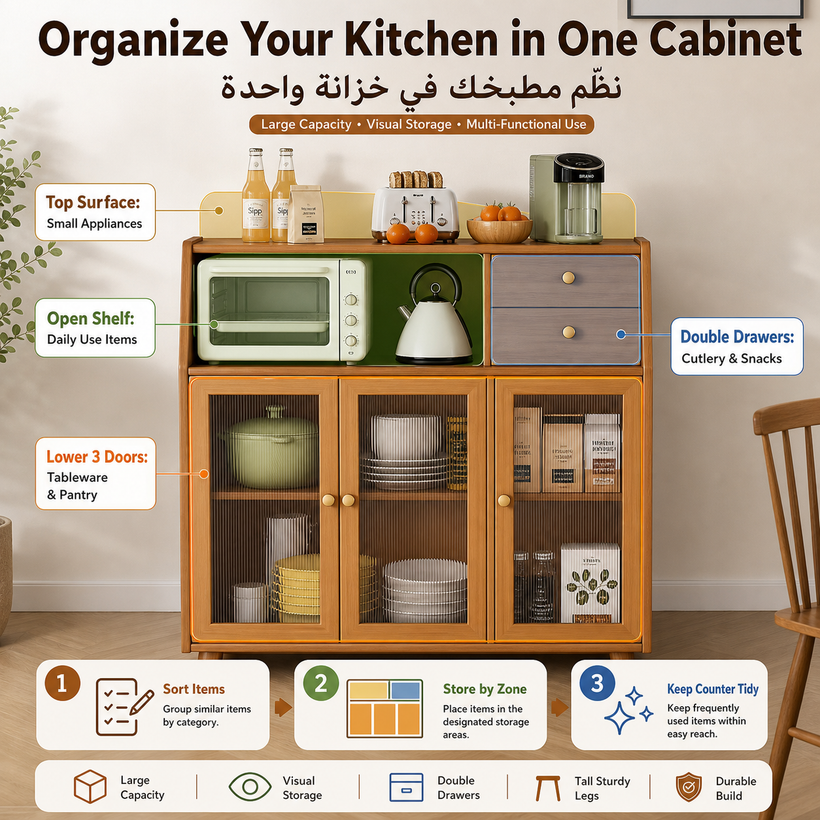 Modern Kitchen Sideboard & Wall-Mounted Storage Cabinet - 10 usage guide pagegen