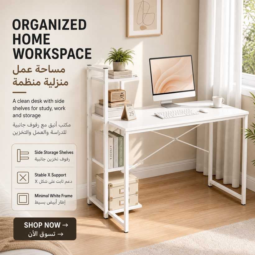 Spacious Modern Writing Desk - 02 lifestyle pagegen