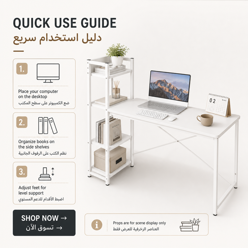 Spacious Modern Writing Desk - 10 usage guide pagegen