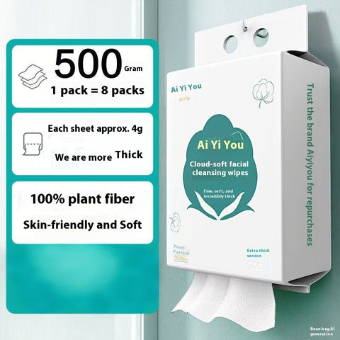 Cloud Soft Disposable Facial Towels 150Count, Ultra Gentle 100% Cotton Dry Wipes for Daily Cleansing
