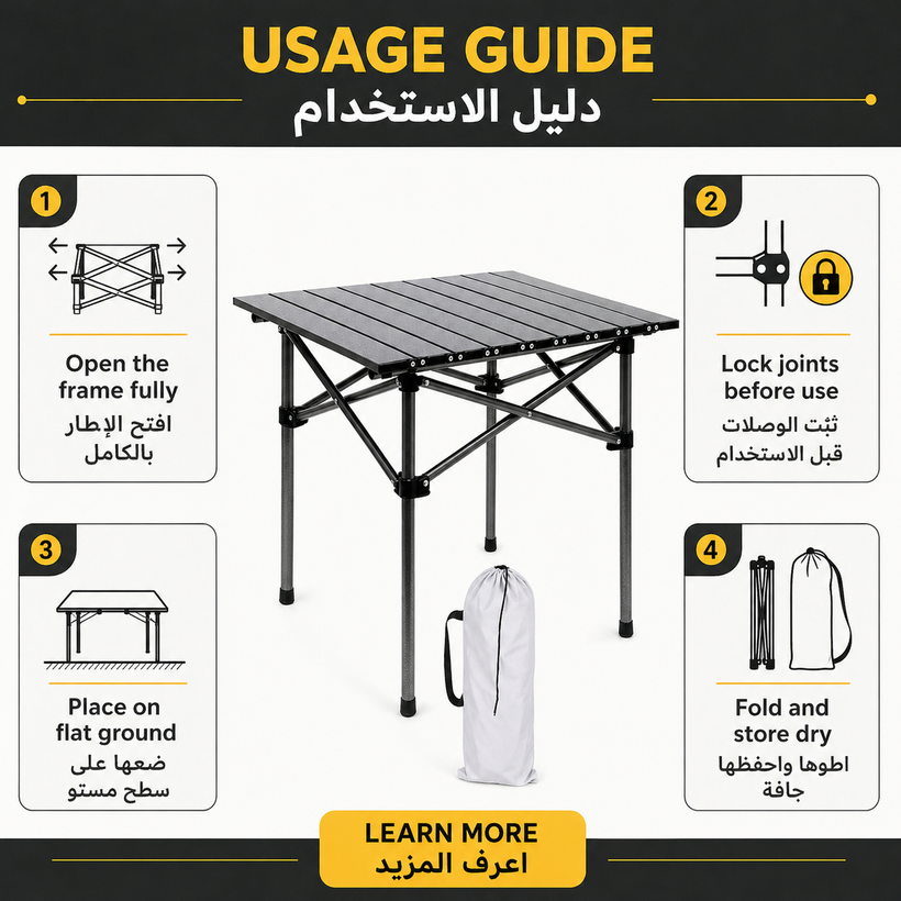 Compact Folding Camping & Picnic Table - 10 usage guide